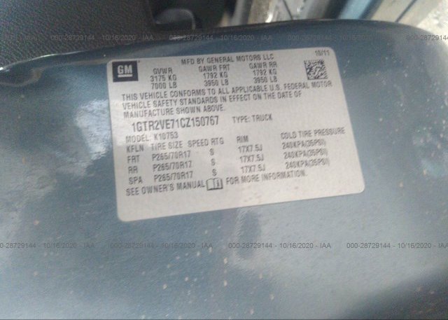 1GTR2VE71CZ150767 2012 GMC SIERRA 1500