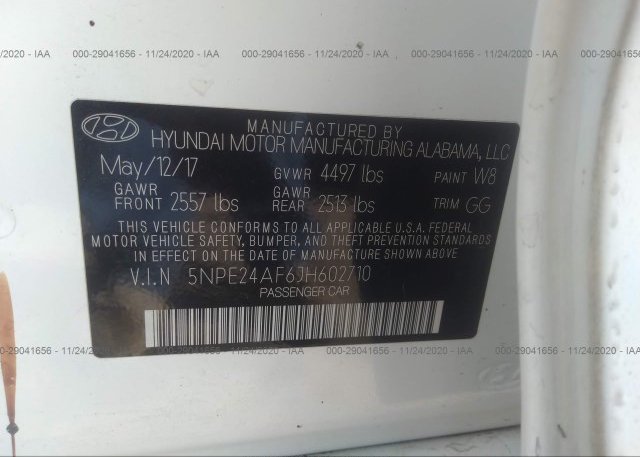 5NPE24AF6JH602710 2018 HYUNDAI SONATA