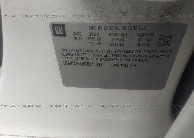 1G6AC5S34D0131831 2013 CADILLAC ATS