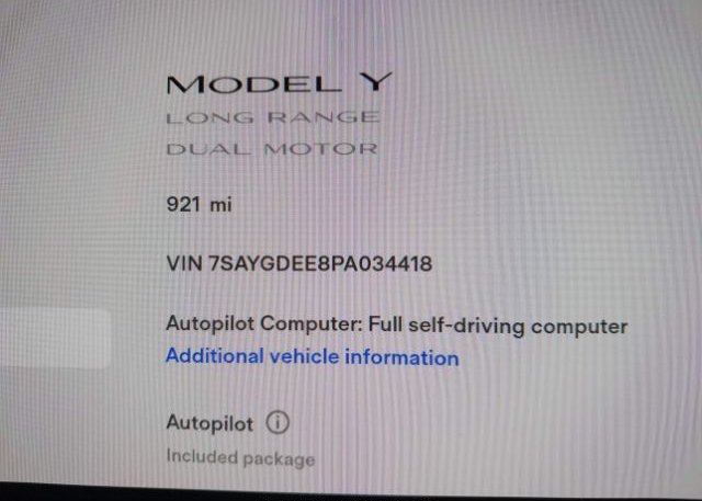 2023 TESLA MODEL Y(VIN: 7SAYGDEE8PA034418