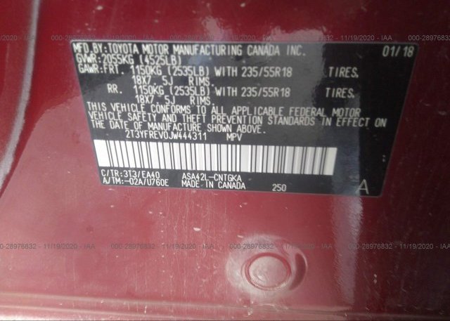 2T3YFREV0JW444311 2018 TOYOTA RAV4