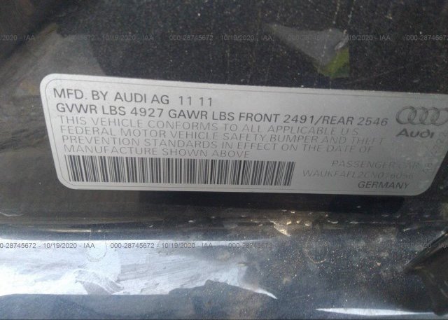WAUKFAFL2CN016056 2012 AUDI A4