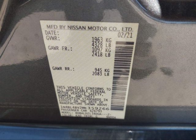 2021 NISSAN ALTIMA(VIN: 1N4BL4BV2MN359266