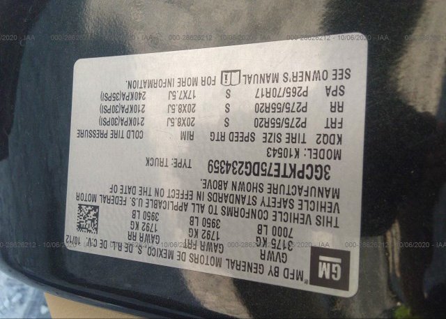 3GCPKTE75DG234359 2013 CHEVROLET SILVERADO 1500