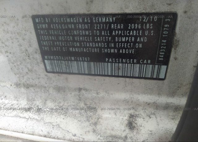 WVWGD7AJ6BW166767 2011 VOLKSWAGEN GTI