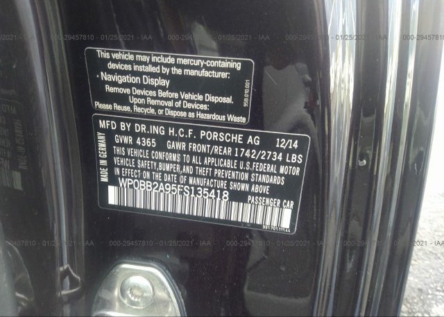 WP0BB2A95FS135418 2015 PORSCHE 911