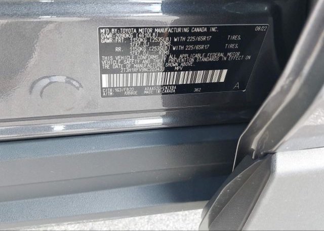 2022 TOYOTA RAV4(VIN: 2T3H1RFV9NC203433