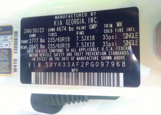 2023 KIA SPORTAGE(VIN: 5XYK33AF2PG097968