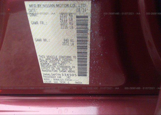 1N4AL3AP7FN334505 2015 NISSAN ALTIMA