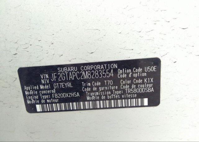 2021 SUBARU CROSSTREK(VIN: JF2GTAPC2M8283554