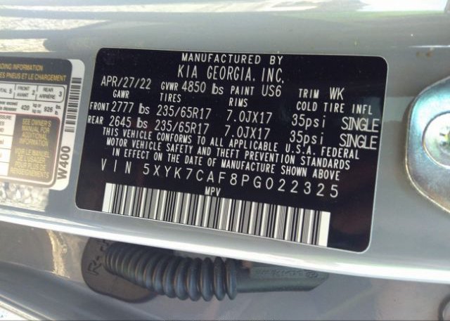 2023 KIA SPORTAGE(VIN: 5XYK7CAF8PG022325