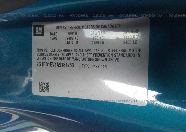 2G1FB1EV1A9181253 2010 CHEVROLET CAMARO
