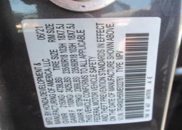 2021 HONDA CR-V(VIN: 7FARW2H56ME022761