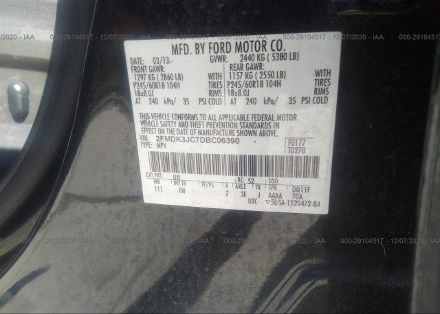 2FMDK3JC7DBC06390 2013 FORD EDGE