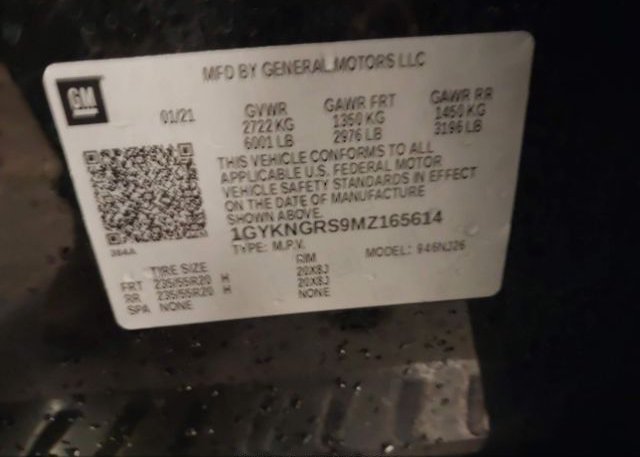 2021 CADILLAC XT5 AWD SPORT(VIN: 1GYKNGRS9MZ165614
