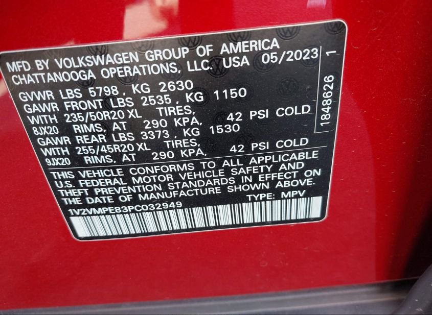 2023 VOLKSWAGEN ID.4 PRO/PRO S(VIN: 1V2VMPE83PC032949