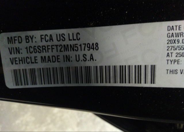2021 RAM 1500(VIN: 1C6SRFFT2MN517948