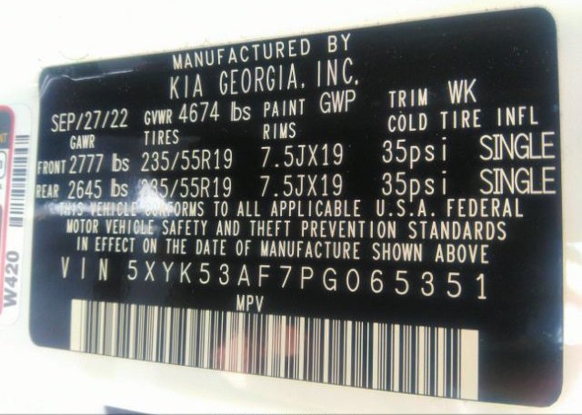 2023 KIA SPORTAGE(VIN: 5XYK53AF7PG065351