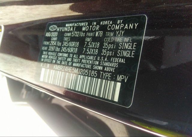 2021 HYUNDAI PALISADE(VIN: KM8R24HE5MU205185