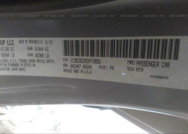 1C3BCBEG9DN718581 2013 CHRYSLER 200