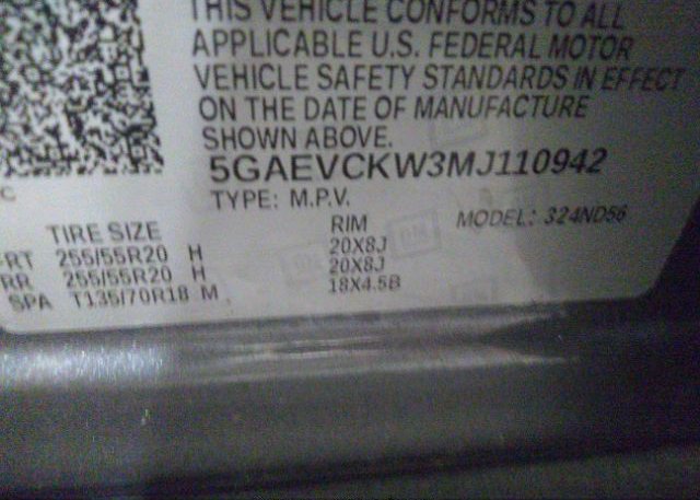 2021 BUICK ENCLAVE(VIN: 5GAEVCKW3MJ110942