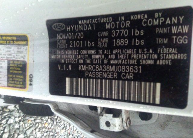 2021 HYUNDAI VENUE(VIN: KMHRC8A38MU083631