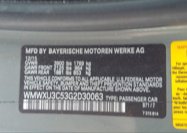 WMWXU3C53G2D30063 2016 MINI COOPER HARDTOP 4 DOOR