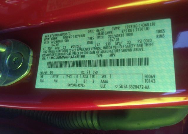 2023 FORD ESCAPE(VIN: 1FMCU0MN6PUA45160