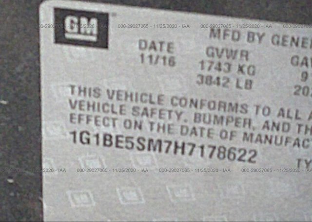 1G1BE5SM7H7178622 2017 CHEVROLET CRUZE