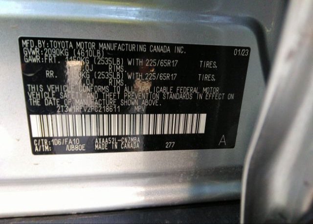2023 TOYOTA RAV4(VIN: 2T3W1RFV2PC218611