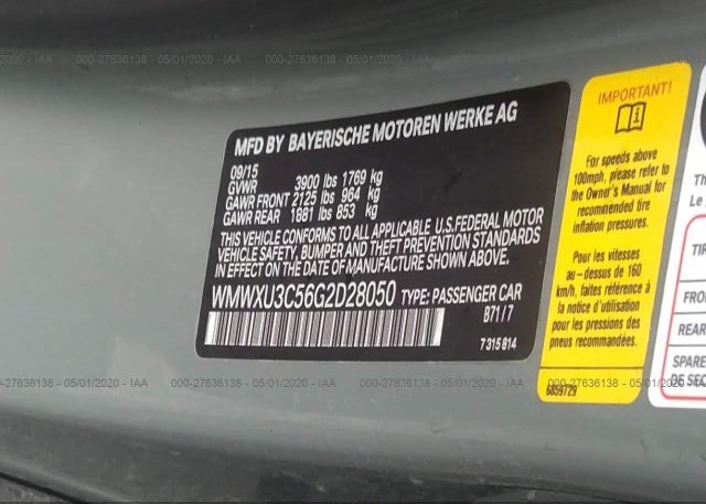 WMWXU3C56G2D28050 2016 MINI COOPER HARDTOP 4 DOOR