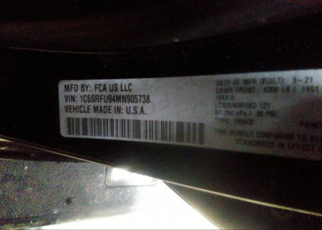 2021 RAM 1500(VIN: 1C6SRFU94MN905738