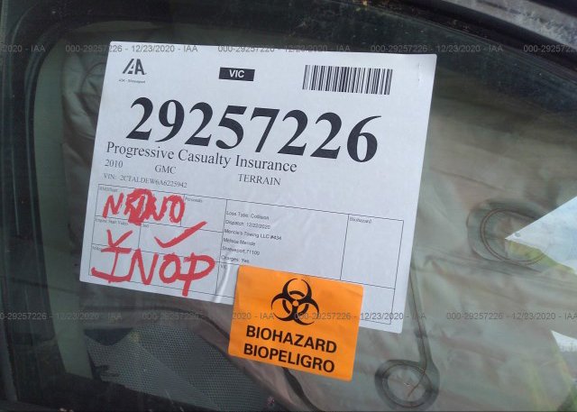 пригнать из сша 2010 GMC TERRAIN 2CTALDEW6A6225942