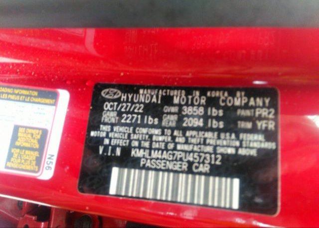 2023 HYUNDAI ELANTRA(VIN: KMHLM4AG7PU457312