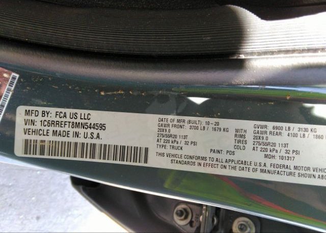 2021 RAM 1500(VIN: 1C6RREFT8MN544595