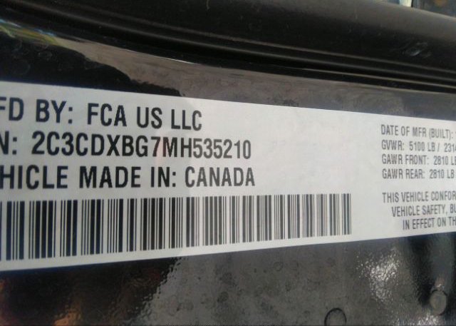 2021 DODGE CHARGER(VIN: 2C3CDXBG7MH535210