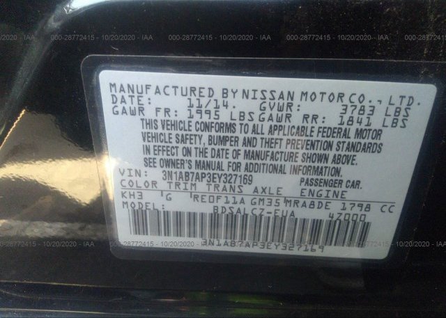 3N1AB7AP3EY327169 2014 NISSAN SENTRA