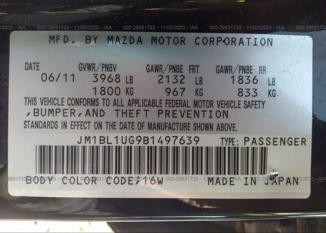 JM1BL1UG9B1497639 2011 MAZDA MAZDA3