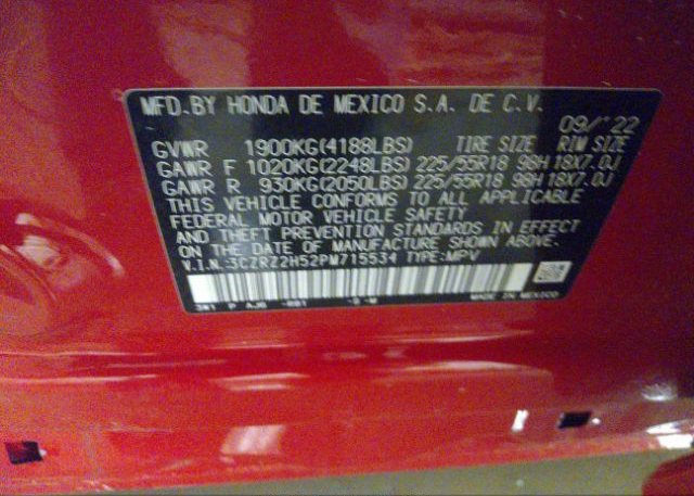 2023 HONDA HR-V(VIN: 3CZRZ2H52PM715534