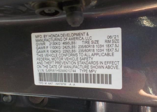 2021 HONDA CR-V(VIN: 5J6RW1H50MA010744
