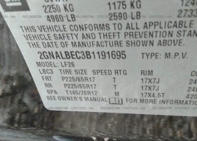 2GNALBEC3B1191695 2011 CHEVROLET EQUINOX