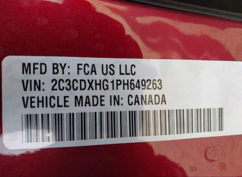 2023 DODGE CHARGER GT(VIN: 2C3CDXHG1PH649263