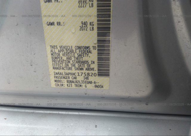 1N4AL3APXHC175820 2017 NISSAN ALTIMA