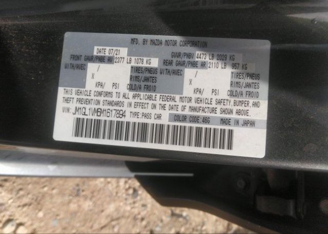 2021 MAZDA MAZDA6(VIN: JM1GL1VM6M1617894