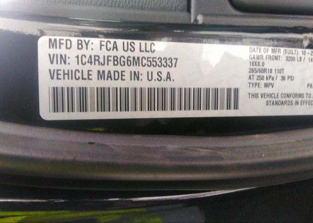 2021 JEEP GRAND CHEROKEE(VIN: 1C4RJFBG6MC553337