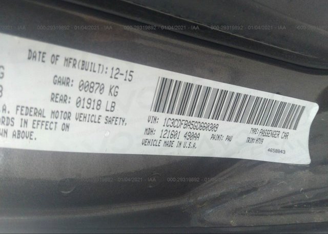 1C3CDFBA5GD660309 2016 DODGE DART