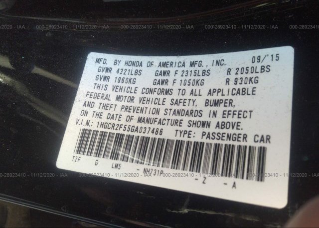 1HGCR2F55GA037486 2016 HONDA ACCORD SEDAN