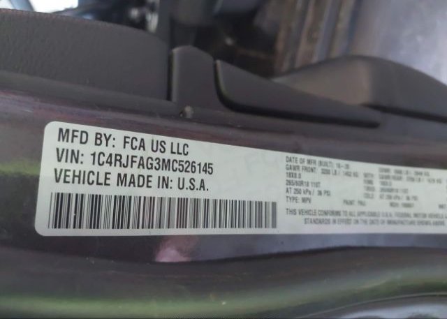 2021 JEEP GRAND CHEROKEE(VIN: 1C4RJFAG3MC526145