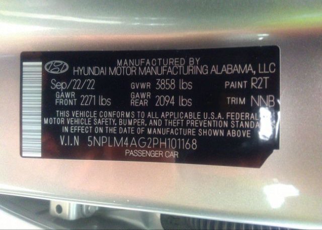 2023 HYUNDAI ELANTRA(VIN: 5NPLM4AG2PH101168