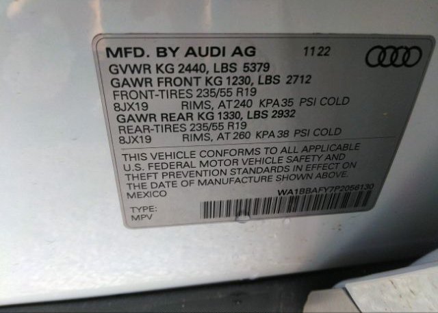 2023 AUDI Q5(VIN: WA1BBAFY7P2056130
